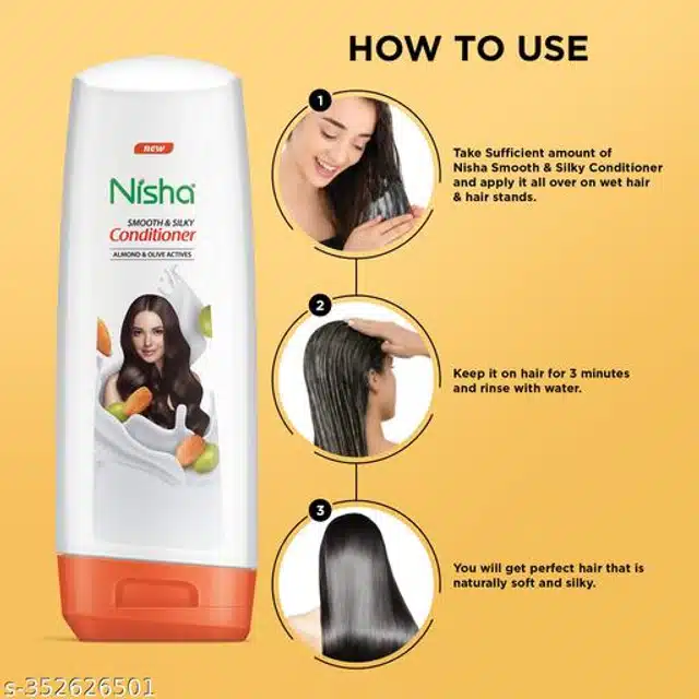 Nisha Almond & Olive Actives Hair Conditioner Bottle (180 ml, Pack of 2)