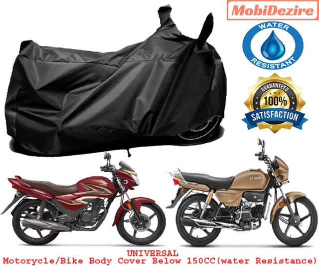 Polyester Semi-Waterproof Universal Motorcycle Cover (Black)