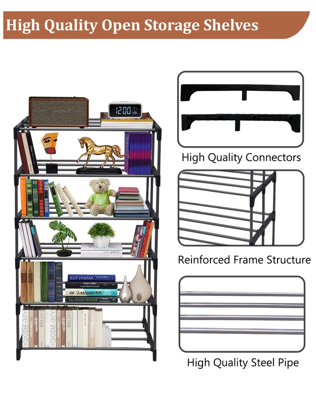 6 Layers Book Shelf (Black)