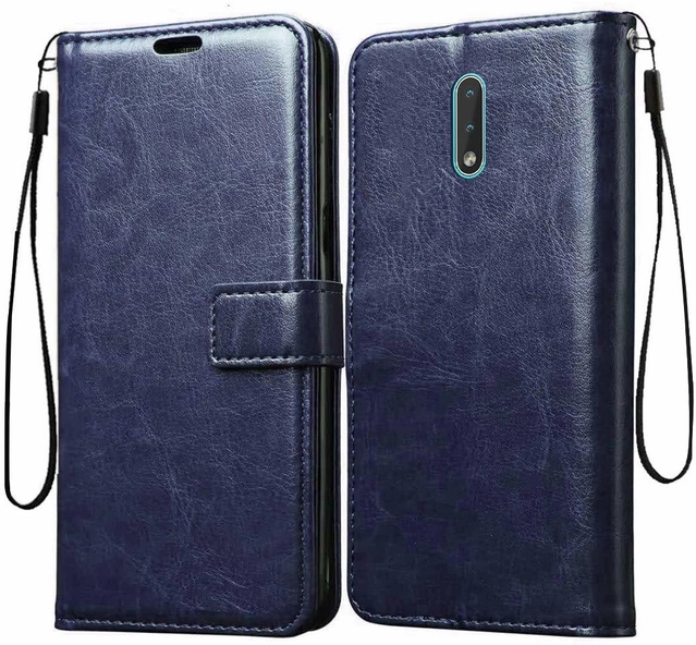 Durable Artificial Leather Mobile Back Cover for Nokia 2.3 TA 1209 (Blue)