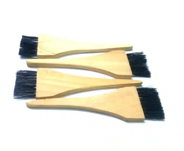 Wooden Hair Brush (Beige & Black, Pack of 4)