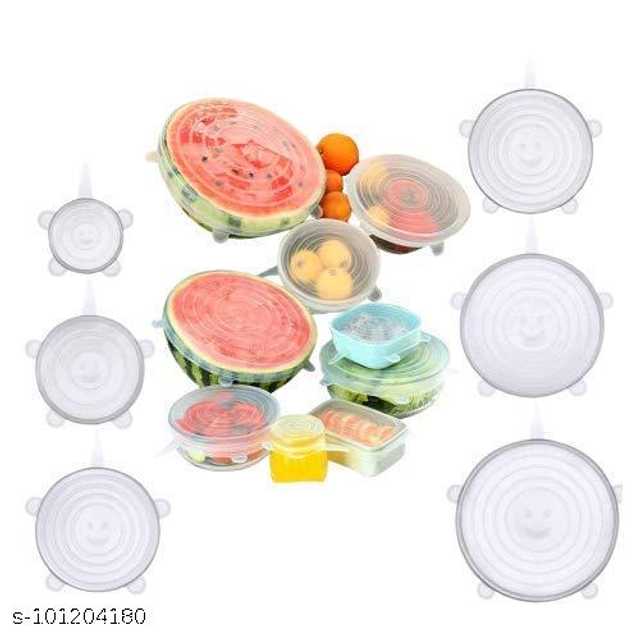 Sterling Bazaar Silicone Food Sealing Clips & Lids Covers (Pack Of 6) (St-002)