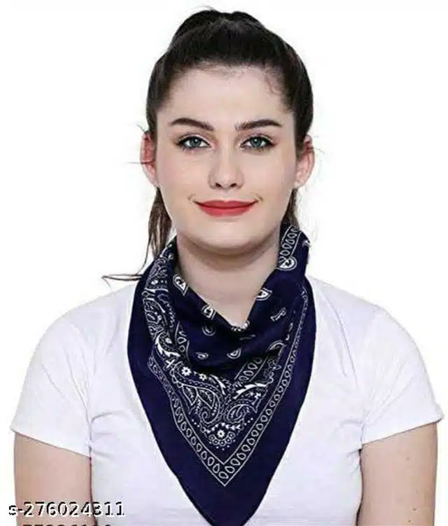 Cotton Bandana for Men & Women (Navy Blue)