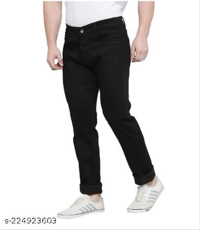 Denim Slim Fit Jeans for Men (Black, 26)