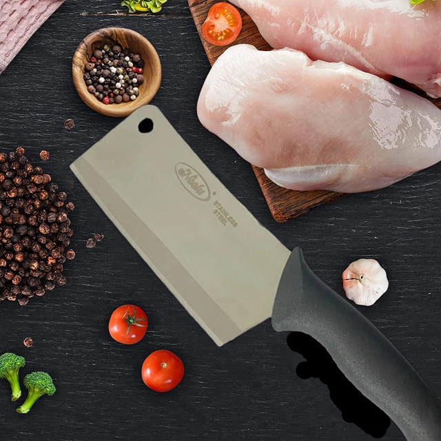 Stainless Steel Vegetable & Meat Cleaver Chopping Knife for Kitchen (Multicolor, 11 inches)