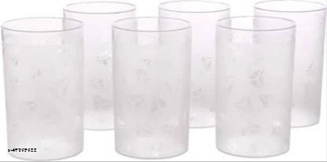 Plastic Water Glasses (Transparent, 300 ml) (Pack of 8)