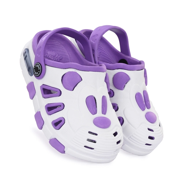 Clogs for Boys (Purple & White, 5C)