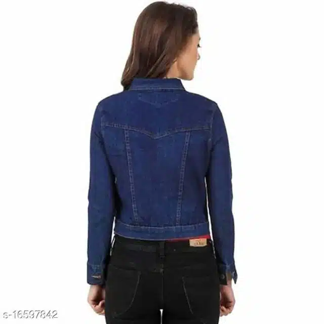 Full Sleeves Jacket for Women (Navy Blue, S)