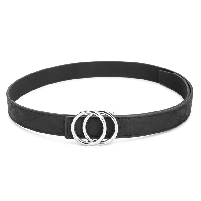 Artificial leather Belt for Women (Black, Free Size)