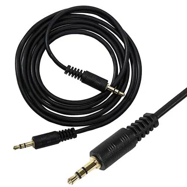 Audio Stereo 3.5 mm AUX Cable (Black, 3 m)