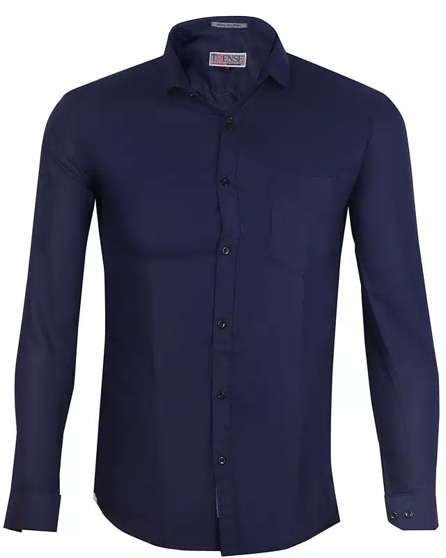 Full Sleeves Shirt for Men (Navy Blue, XL)