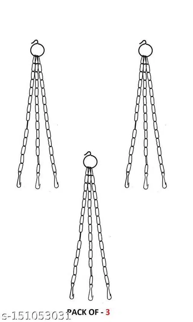 Metal Chain for Hanging Pots (Pack of 3, Black)