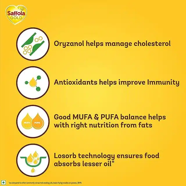 Saffola Gold Healthy Lifestyle Edible Oil 1 L (Pouch)