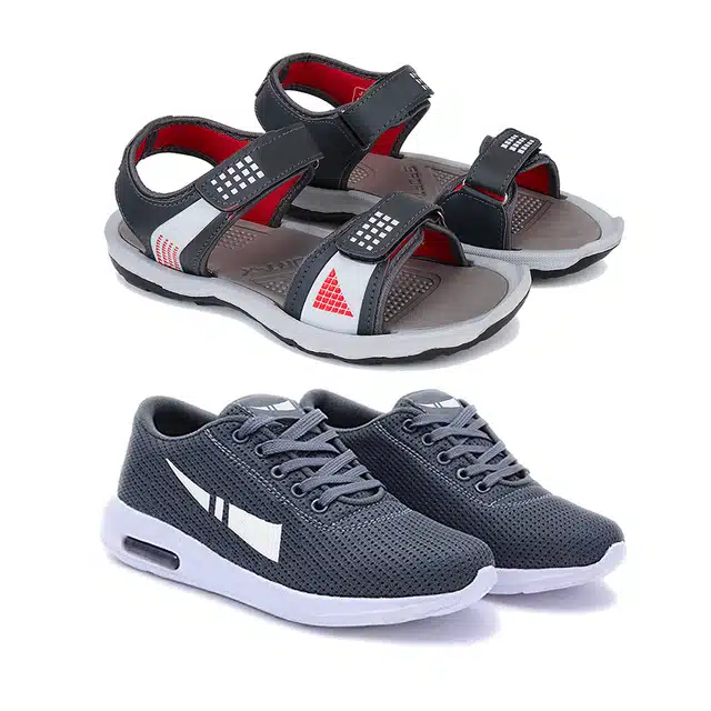 Combo of Sandals & Sports Shoes for Men (Pack of 2) (Multicolor, 6)