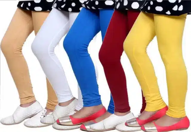 Solid Leggings Combo for Girls (Pack of 5) (Multicolor, 10-11 Years)