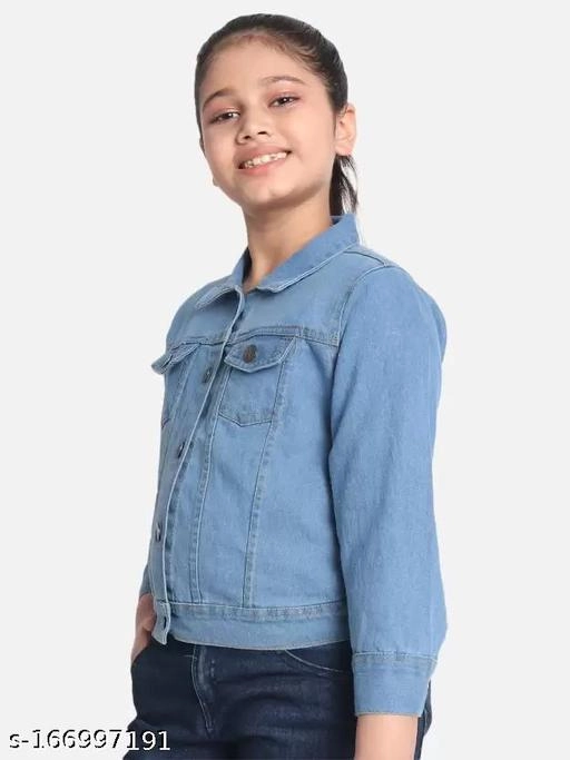 Denim Jacket for Girls (Blue, 5-6 Years)