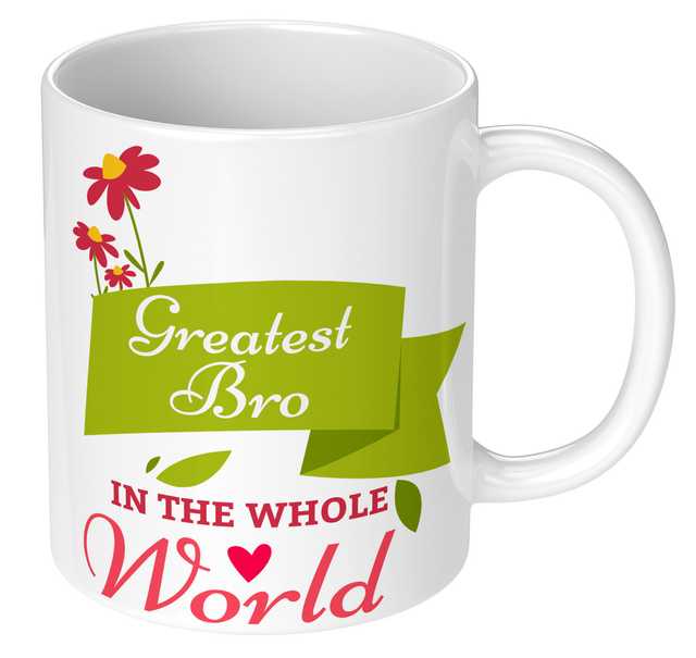 Greatest World Printed White Mug Microwave Safe Ceramic Tea Coffee Mug (Multicolor, 350 ml) (GT-260)