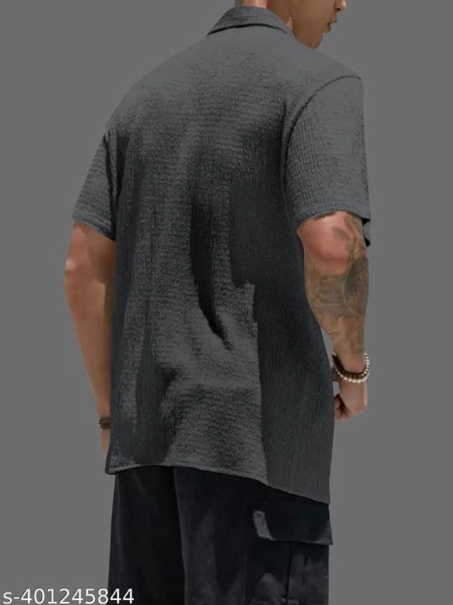 Half Sleeves Shirt for Men (Grey, S)