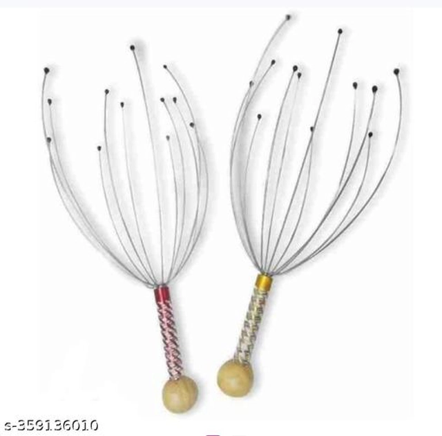 Metal Head Massager (Silver, Pack of 2)