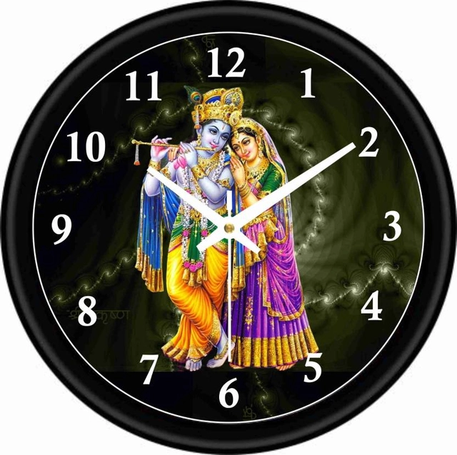 CAPIO Radha Krishna Analog Wall Clock (Plastic, 25x25 cm)