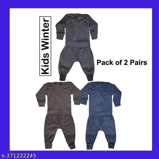 Woolen Thermal Set for Kids (Multicolor, 0-3 Months) (Set of 2)