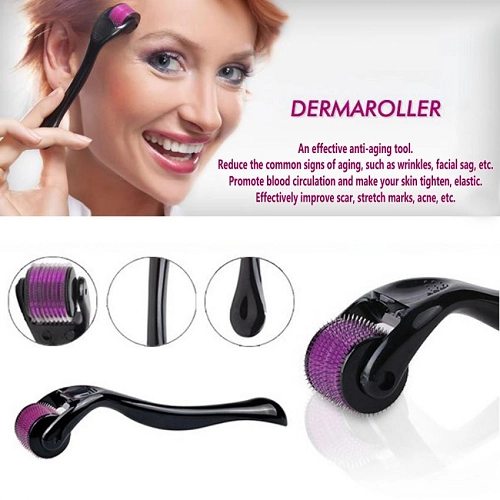 Plastic Derma Face Roller (Black)