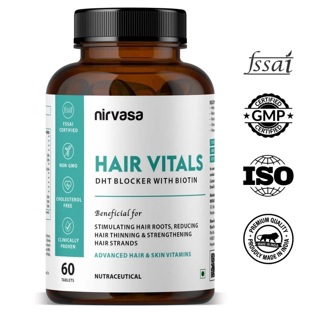 Nirvasa Hair Vitals DHT Blocker with Biotin 60 Pcs Capsules (Set of 1)