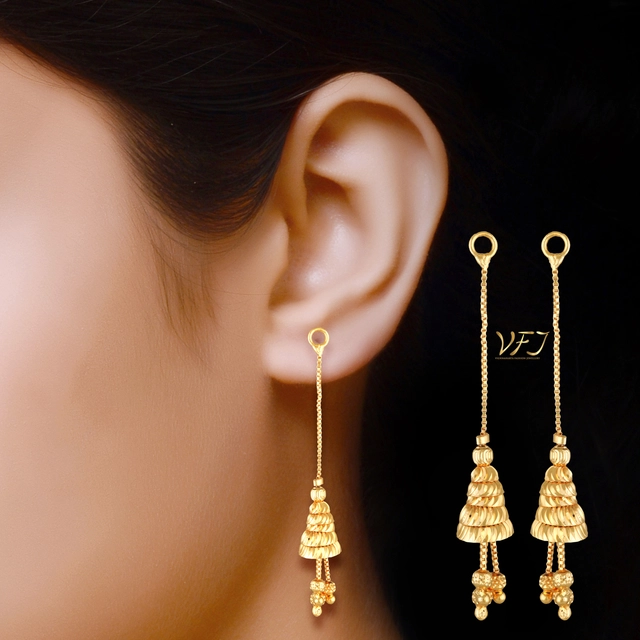 Alloy Earrings for Women & Girls (Gold, Set of 1)