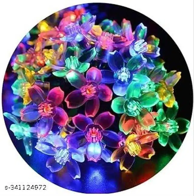 Plastic 50 Pcs Flower LED String Light (Multicolor, 8 m)