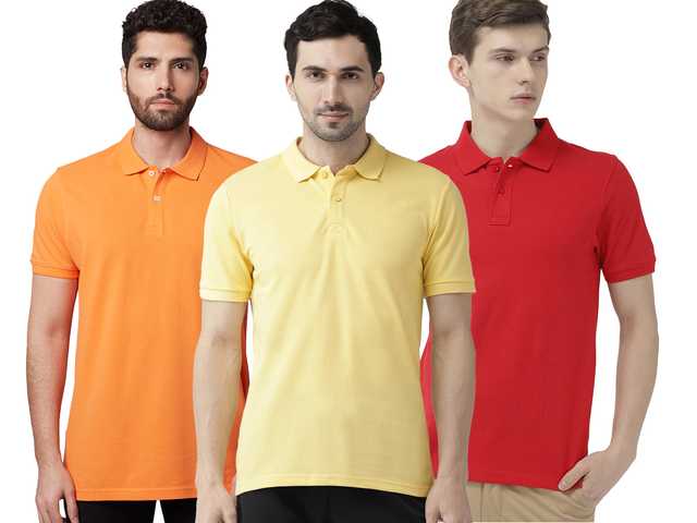 Galatea Cotton Blend Polo T-Shirt for Men (Pack of 3) (Multicolor, Xxl) (G975)