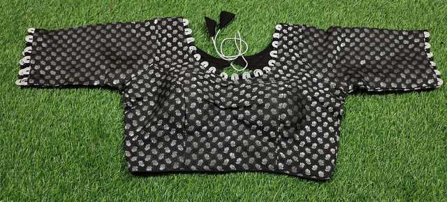 Vivek Fashion Jacquard Blouse (Black, Free Size) (ND-226)