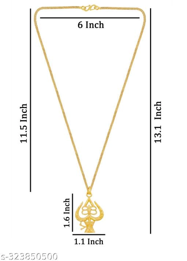 Brass Pendant with Chain for Men & Women (Multicolor)