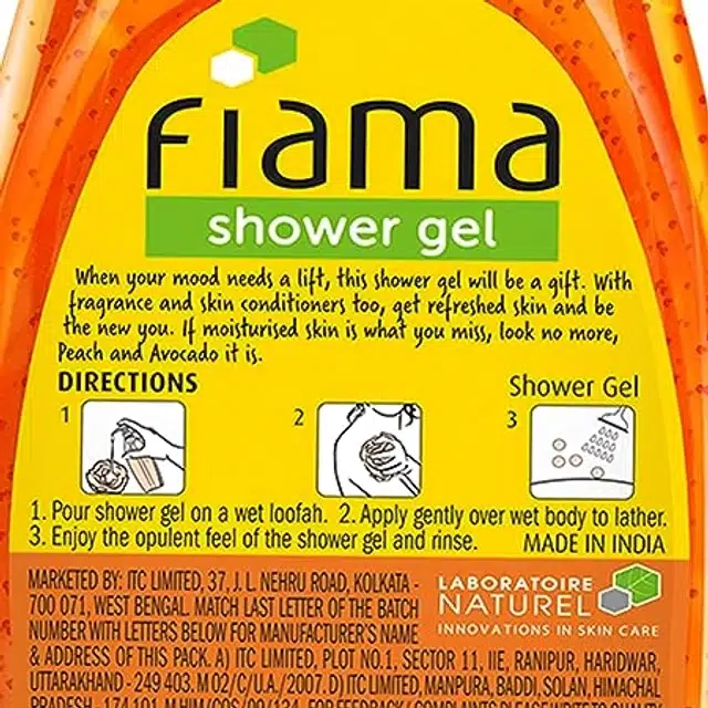 Fiama Shower Gel Peach & Avocado, Body Wash with Skin Conditioners for Soft Moisturised Skin, 500 ml