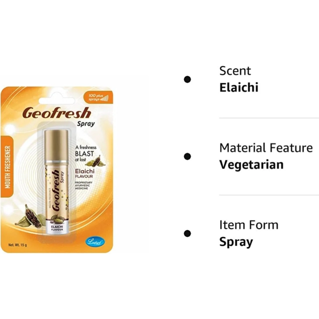 Geofresh Cool Mint & Elaichi Spray Breath Freshener (15 g, Pack of 2)