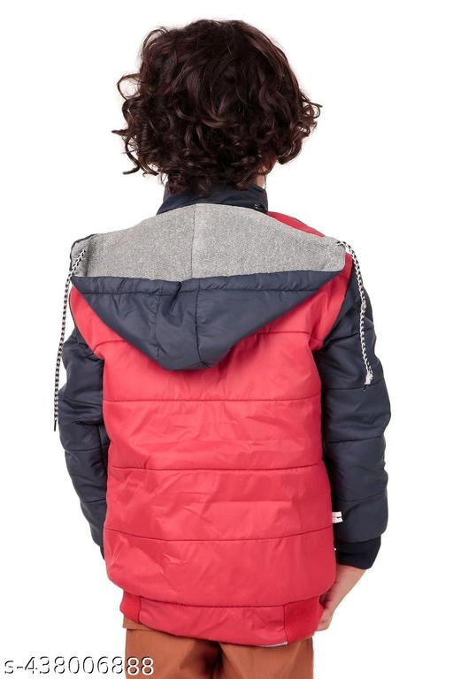 Nylon Jacket for Boys (Navy Blue & Red, 1-2 Years)