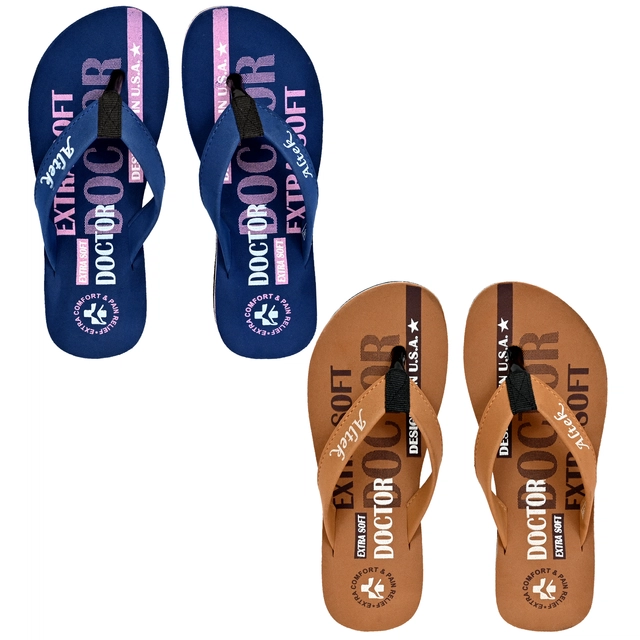 Flip-Flops for Women (Multicolour, 3) (Pack of 2)