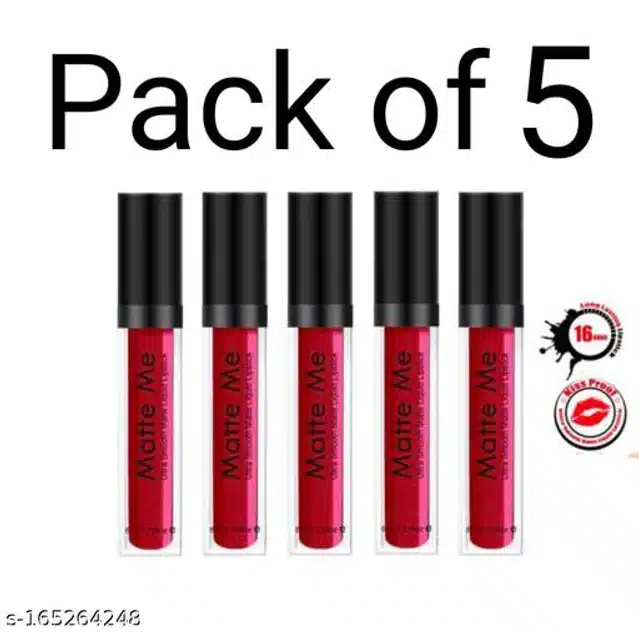 Matte Me Liquid Lipsticks (Pink, Pack of 5)