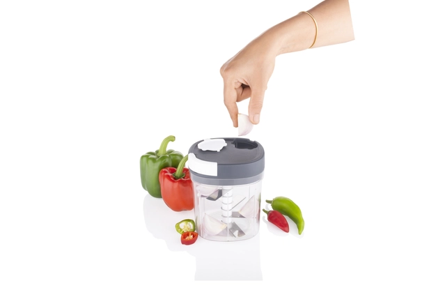 Plastic Manual Vegetables Chopper (Multicolor, 1000 ml)