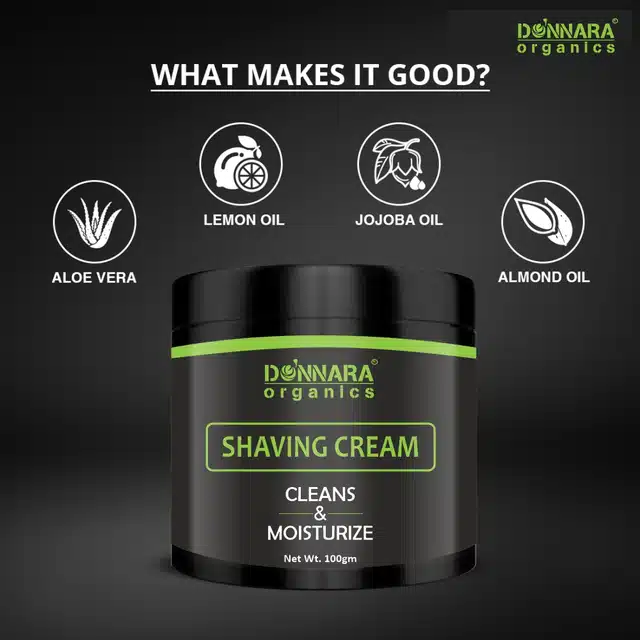 Donnara Organics Natural Shaving Cream For Men (100 g)