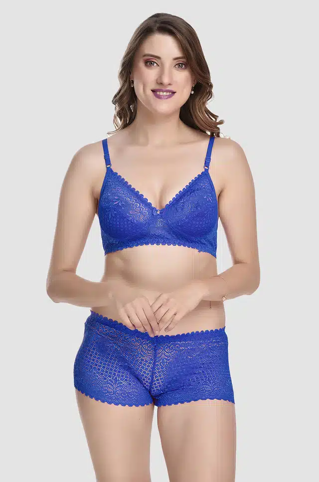 Women's Lingerie Set (Set of 1) (Blue, 38) (AF-327)