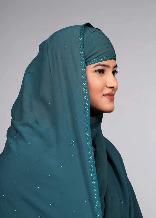 Chiffon HIjab for Women (Teal, Free Size)