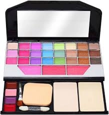 Combo of TYA Professional Makeup Kit with 2 Pcs Eyeshadow Palettes, False Eyelashes with Glue & Eyelash Curler (Multicolor, Set of 4)