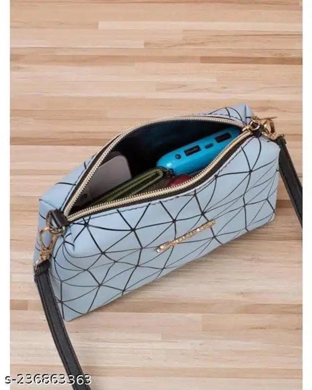 Pu Sling Bag For Women (Grey)