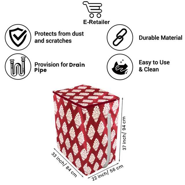 E Retailer Polyester Semi Automatic Washing Machine Cover For 5kg to 8kg (Maroon, 33x22x37 Inches) (E-330)