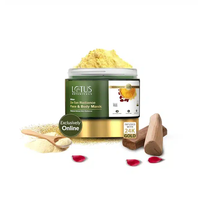 Lotus Botanicals Ubtan De-Tan Radiance Face & Body Mask (140 g)