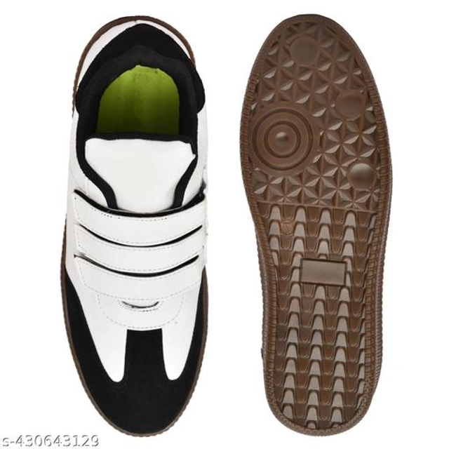 Casual Shoes for Men (White & Black, 6)