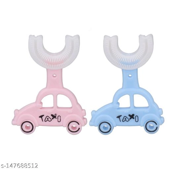 Silicone Teether for Baby (Pink & Sky Blue, Pack of 2)