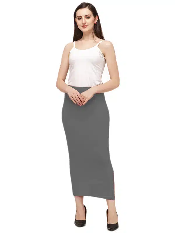 Saree Shapewear Petticoat for Women (Grey, 2XL) (S-245)