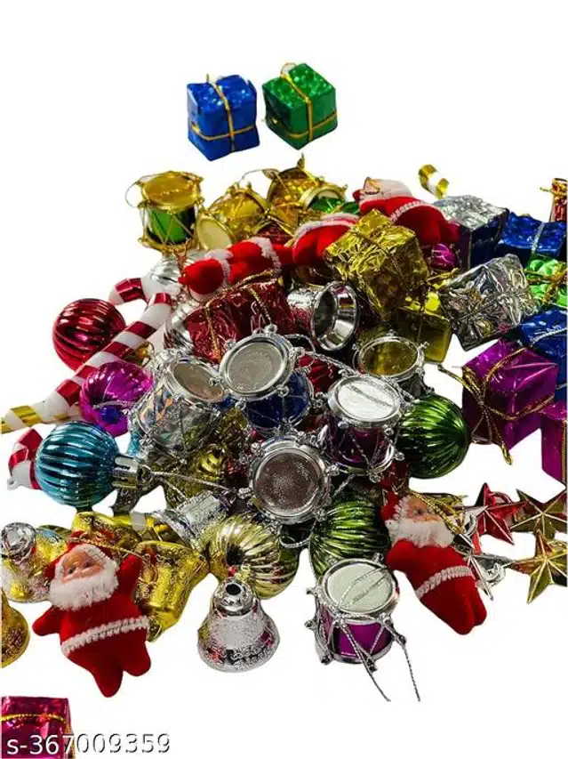 Christmas Tree Decoration Hanging Ornaments (Multicolor, Set of 82)