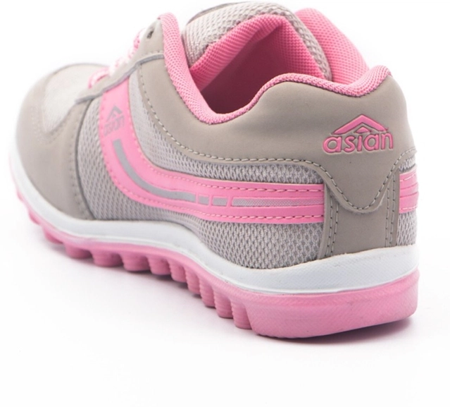 ASIAN Cute sports shoes for women | Running shoes for girls stylish latest design new fashion | casual sneakers for ladies | Lace up Lightweight pink shoes for jogging, walking, gym & party Running Shoes For Women(Pink& Grey,6)